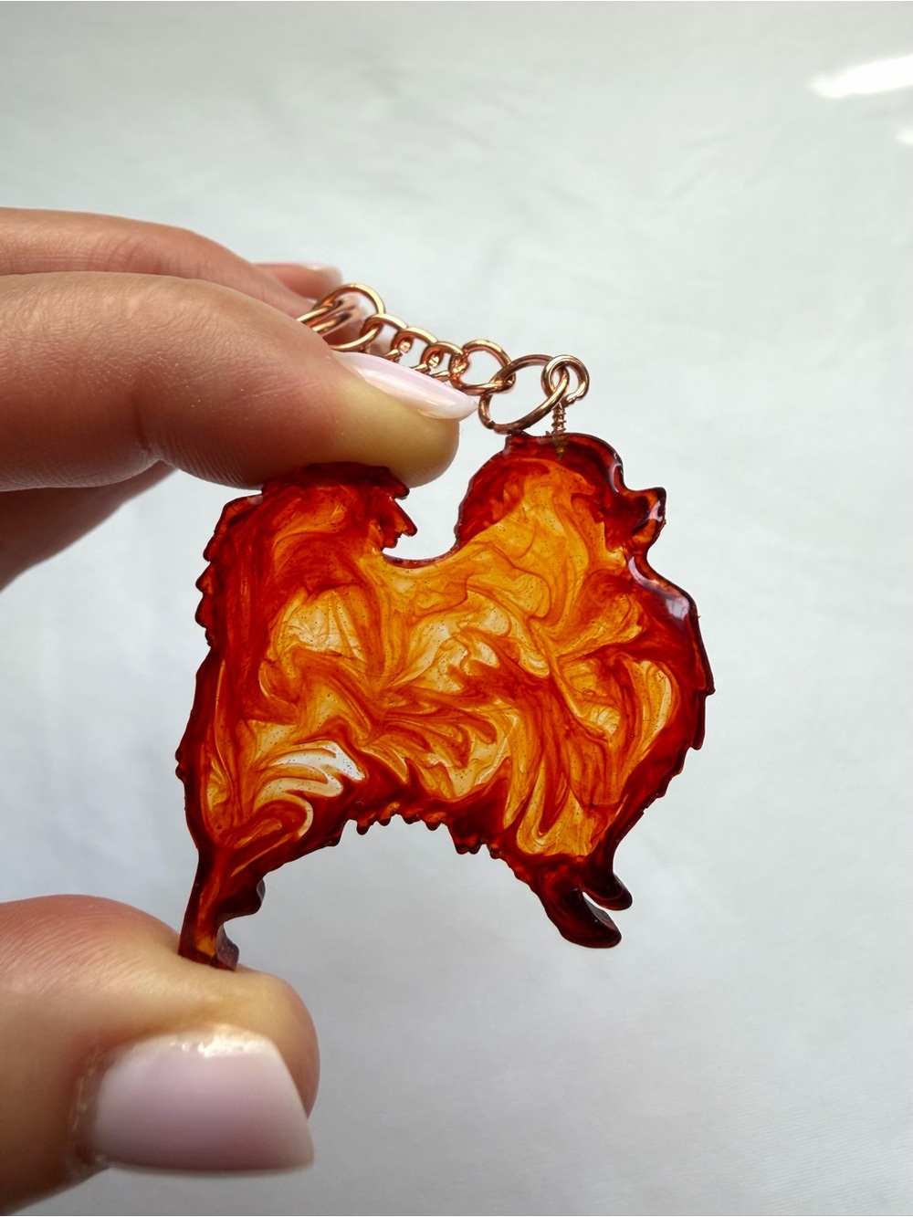 Resin Pomeranian Charm — Handmade & Unique
